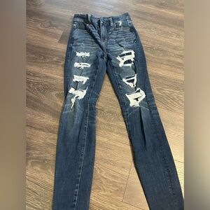 American Eagle dark ripped skinny jeans